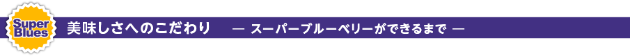 美味しさへのこだわり ― スーパーブルーベリーができるまで ―